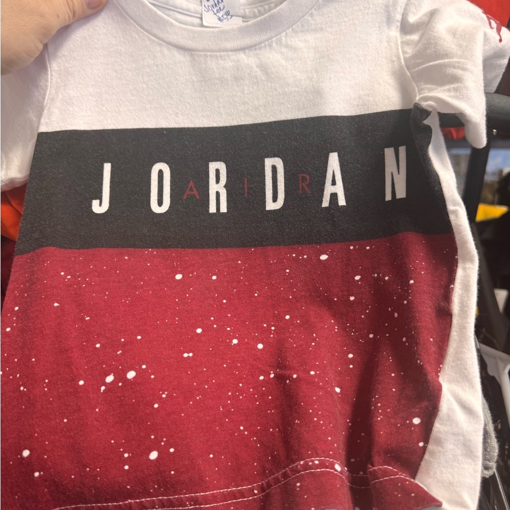 Jordan White, Black & Burgundy Colorblock toddler  Tee